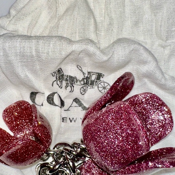 Coach Key Fob Glitter Pink New F58514 Pink - Picture 2 of 3
